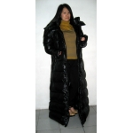 New unisex shiny nylon winter parka quilted parka wet look winter coat padded coat M - 3XL