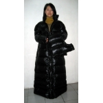 New unisex shiny nylon winter parka quilted parka wet look winter coat padded coat M - 3XL