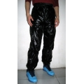 New unisex shiny nylon wet look sport trousers training jogging trouser black