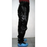 New unisex shiny nylon wet look sport trousers training jogging trouser black