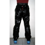 New unisex shiny nylon wet look sport trousers training jogging trouser black