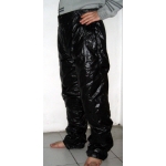 New unisex shiny nylon wet look leisure trousers casual trouser black M - 3XL