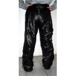 New unisex shiny nylon wet look leisure trousers casual trouser black M - 3XL