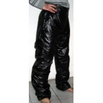 New unisex shiny nylon wet look leisure trousers casual trouser black M - 3XL