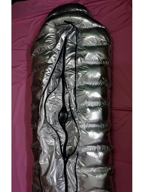 Shiny Gloss silky wet-look nylon rectangle down sleeping bag 1-3kg filling new 