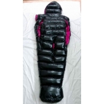 New shiny nylon wet look winter sleeping sack down sleeping bag custom made