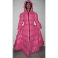 New wet look shiny nylon down dress winter dress bespoke M - 3XL