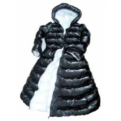 New wet look shiny nylon down dress winter dress bespoke DR2052-C