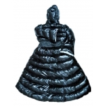 New wet look shiny nylon down dress winter dress bespoke DR2052-C