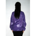 New shiny nylon wet look blouse pullover M-XXL