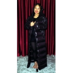 New unisex shiny nylon taffeta wet look winter coat down coat overfilled M - 3XL