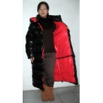 New 3 in 1 unisex shiny glossy nylon wet look down jacket parka winter waistcoat vest quilted coat