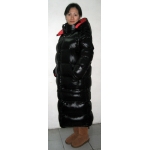 New 3 in 1 unisex shiny glossy nylon wet look down jacket parka winter waistcoat vest quilted coat