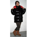 New 3 in 1 unisex shiny glossy nylon wet look down jacket parka winter waistcoat vest quilted coat