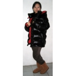 New 3 in 1 unisex shiny glossy nylon wet look down jacket parka winter waistcoat vest quilted coat