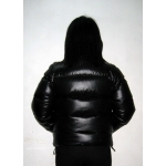 New unisex wet look shiny nylon puffy down jacket down vest