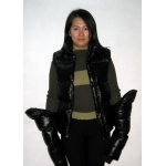 New unisex wet look shiny nylon puffy down jacket down vest