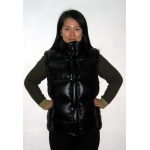 New unisex wet look shiny nylon puffy down jacket down vest