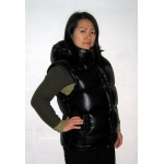 New unisex wet look shiny nylon puffy down jacket down vest