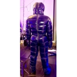 New unisex shiny nylon down overalls wet look down suit masked jumpsuit DO111D4000b customized