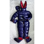 New unisex shiny nylon down overalls wet look down suit masked jumpsuit DO111D4000b customized