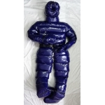 New unisex shiny nylon down overalls wet look down suit masked jumpsuit DO111D4000b customized