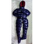 New unisex shiny nylon down overalls wet look down suit masked jumpsuit DO111D4000b customized