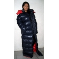 New unisex shiny nylon winter parka down parka wet look winter coat down coat overfilled