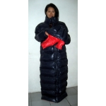 New unisex shiny nylon winter parka down parka wet look winter coat down coat overfilled