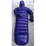 New unisex wet look shiny nylon winter coat down pullover sleeping bag overfilled