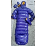 New unisex wet look shiny nylon winter coat down pullover sleeping bag overfilled customized