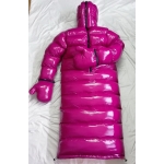 New unisex wet look shiny nylon winter coat down pullover overfilled