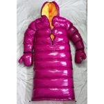 New unisex wet look shiny nylon winter coat down pullover overfilled customized