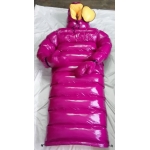 New unisex wet look shiny nylon winter coat down pullover overfilled
