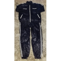 New shiny nylon wet look tracksuit jogging suit jacket and pants M - 3XL