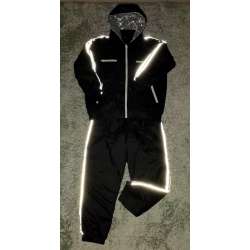 New shiny nylon wet look winter tracksuit jogging suit jacket and pants reflective