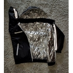 New shiny nylon wet look winter tracksuit jogging suit jacket and pants reflective