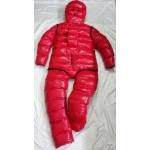 New shiny nylon wet look winter overalls straitjacket down diaper suit