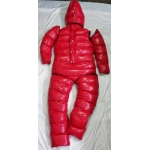 New shiny nylon wet look winter overalls straitjacket down diaper suit