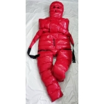 New shiny nylon wet look winter overalls straitjacket down diaper suit customized
