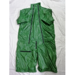 New shiny nylon wet look short overalls jumpsuit custom made S - 5XL