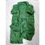 New shiny nylon wet look short overalls jumpsuit custom made S - 5XL