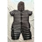 New shiny nylon wet look short overalls down jumpsuit SJ7031 customized