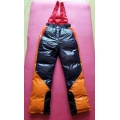 New unisex shiny nylon wet look down ski bibs winter ski jumpsuit SP1049