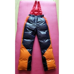 New unisex shiny nylon wet look down ski bibs winter ski jumpsuit SP1049
