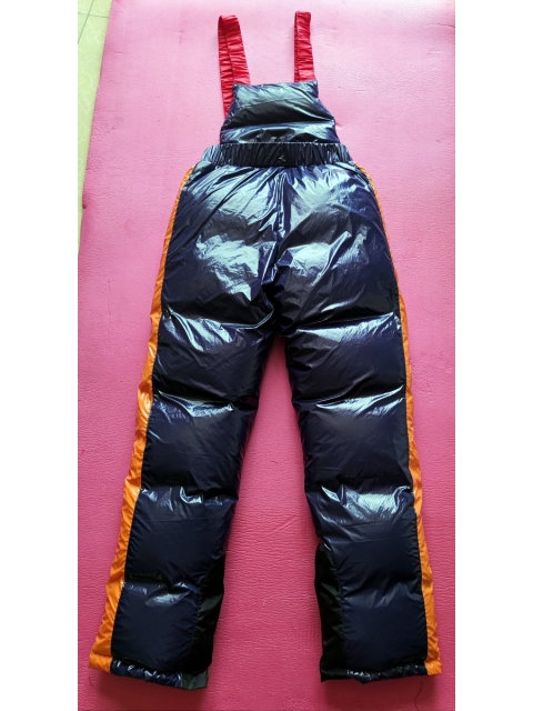 New unisex shiny nylon wet look down ski bibs winter ski jumpsuit SP1049