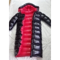 New unisex wet look shiny nylon winter jacket down coat overfilled