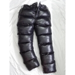 New unisex shiny nylon wet look puffer winter trousers down trousers overfilled