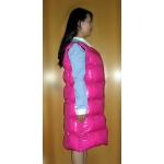 New wet look shiny nylon winter vest dress down vest dress M - 3XL