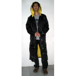New shiny nylon wet look work coat smock M-3XL